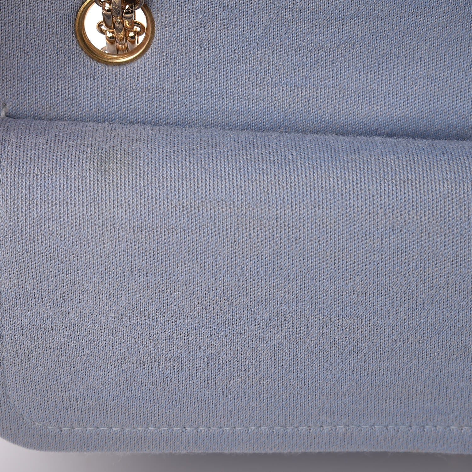 Chanel Jersey Quilted Medium Double Flap Light Blue 9 of 16