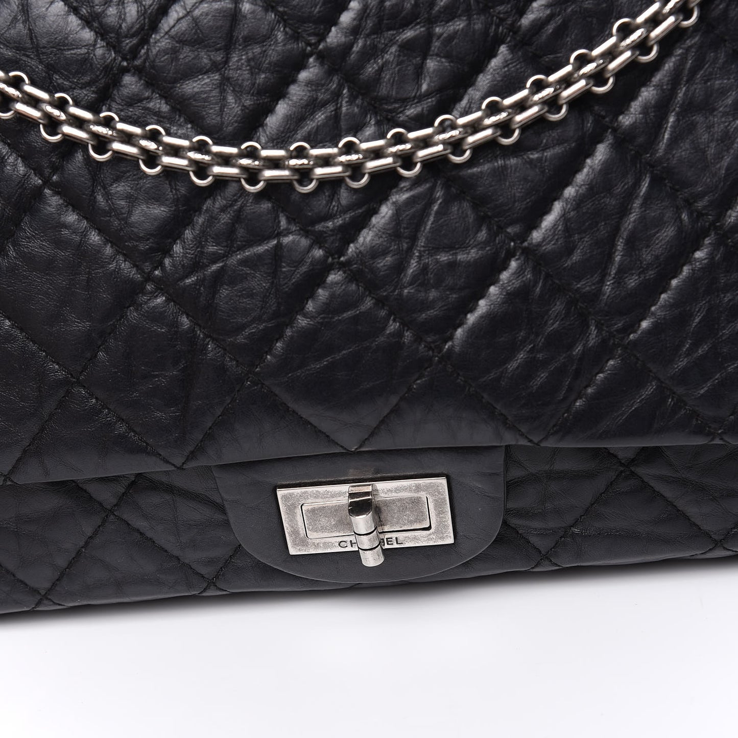 Aged Calfskin Quilted 2.55 Reissue 227 Flap Black