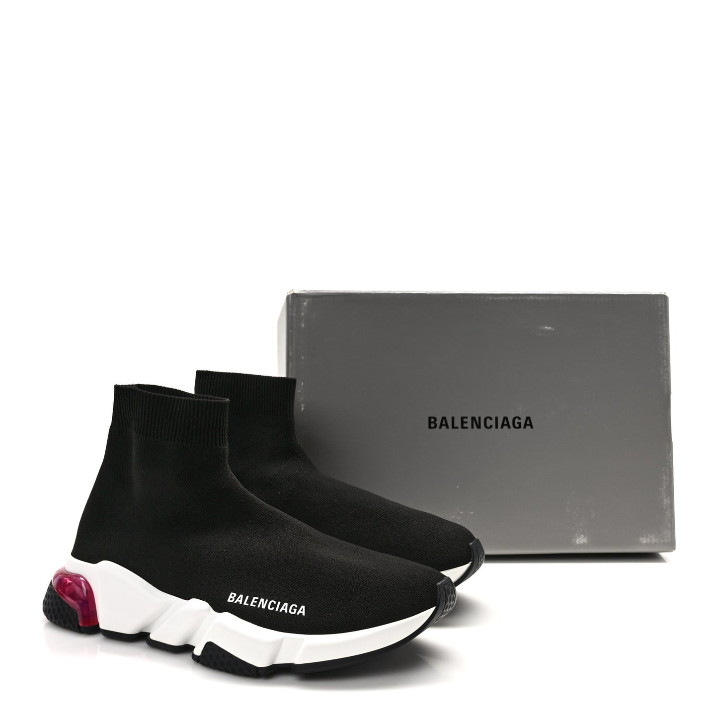 Neoprene Knit Womens Speed Clear Bicolor Sole Sneakers 40 Black Pink