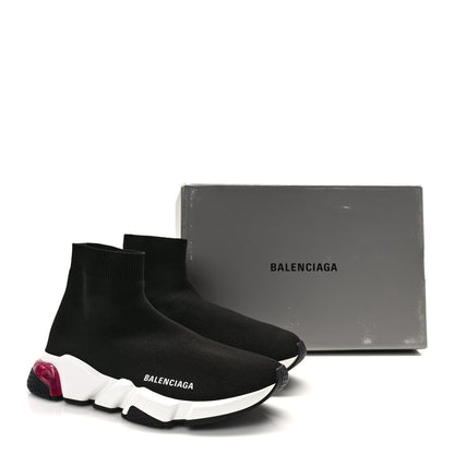Balenciaga Neoprene Knit Womens Speed Clear Bicolor Sole Sneakers 40 Black Pink 10 of 10