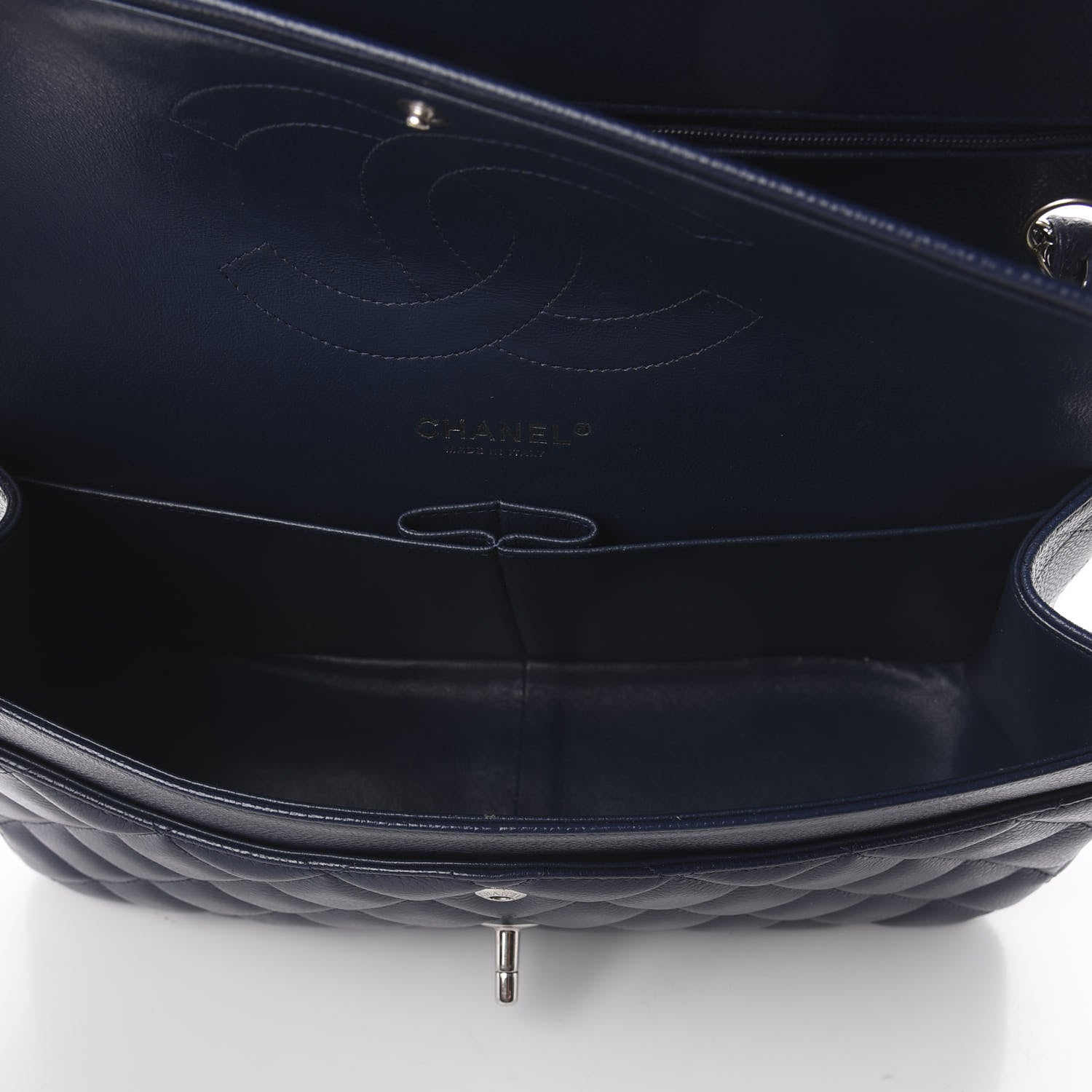 Chanel Caviar Quilted Jumbo Double Flap Navy Blue 4 of 9