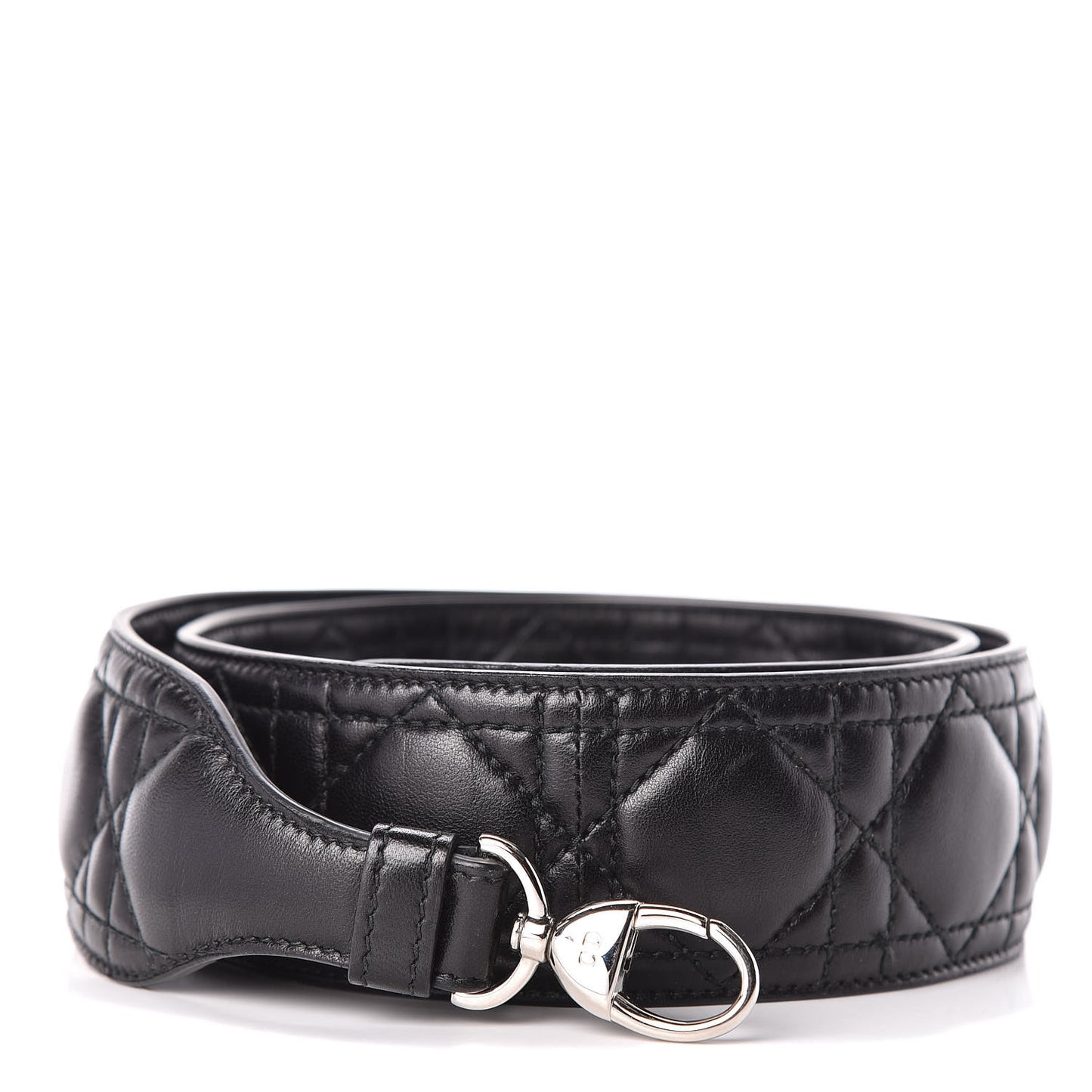 Lambskin Cannage Shoulder Strap Black