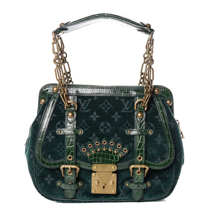 Louis Vuitton Monogram Velours Alligator Gracie MM Green 1 of 10