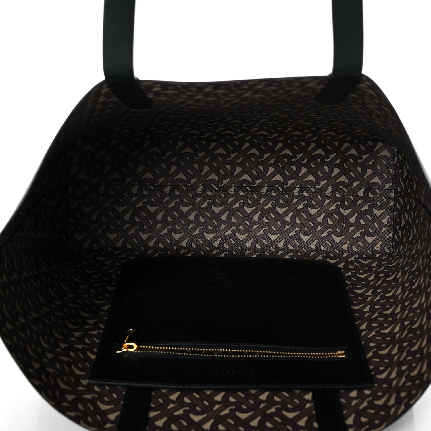 Burberry Calfskin TB Motif Embossed Medium Tote Black 4 of 10