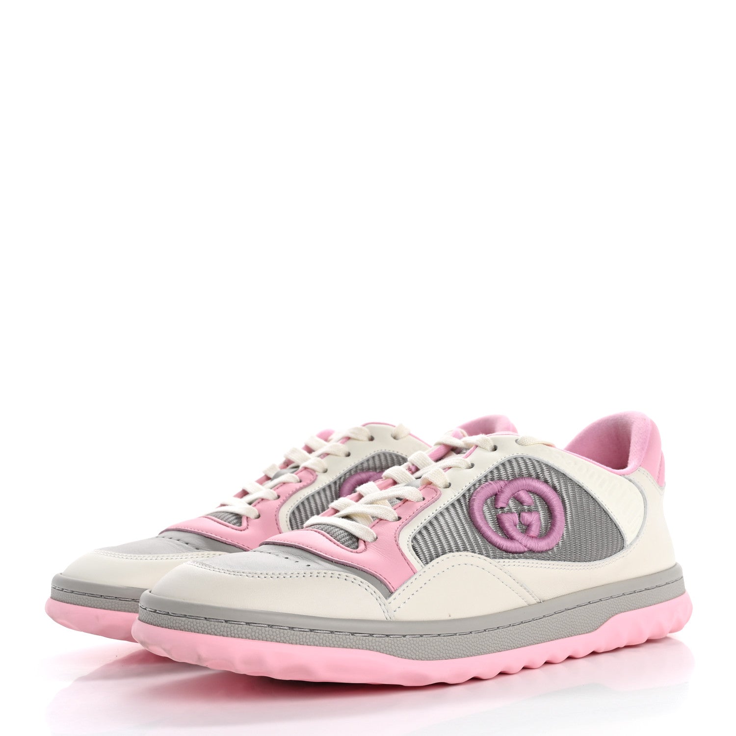 Gucci Dali Soft Calfskin Womens Mac80 Sneakers 38 Off White Grey Sky Light Rose 4 of 9