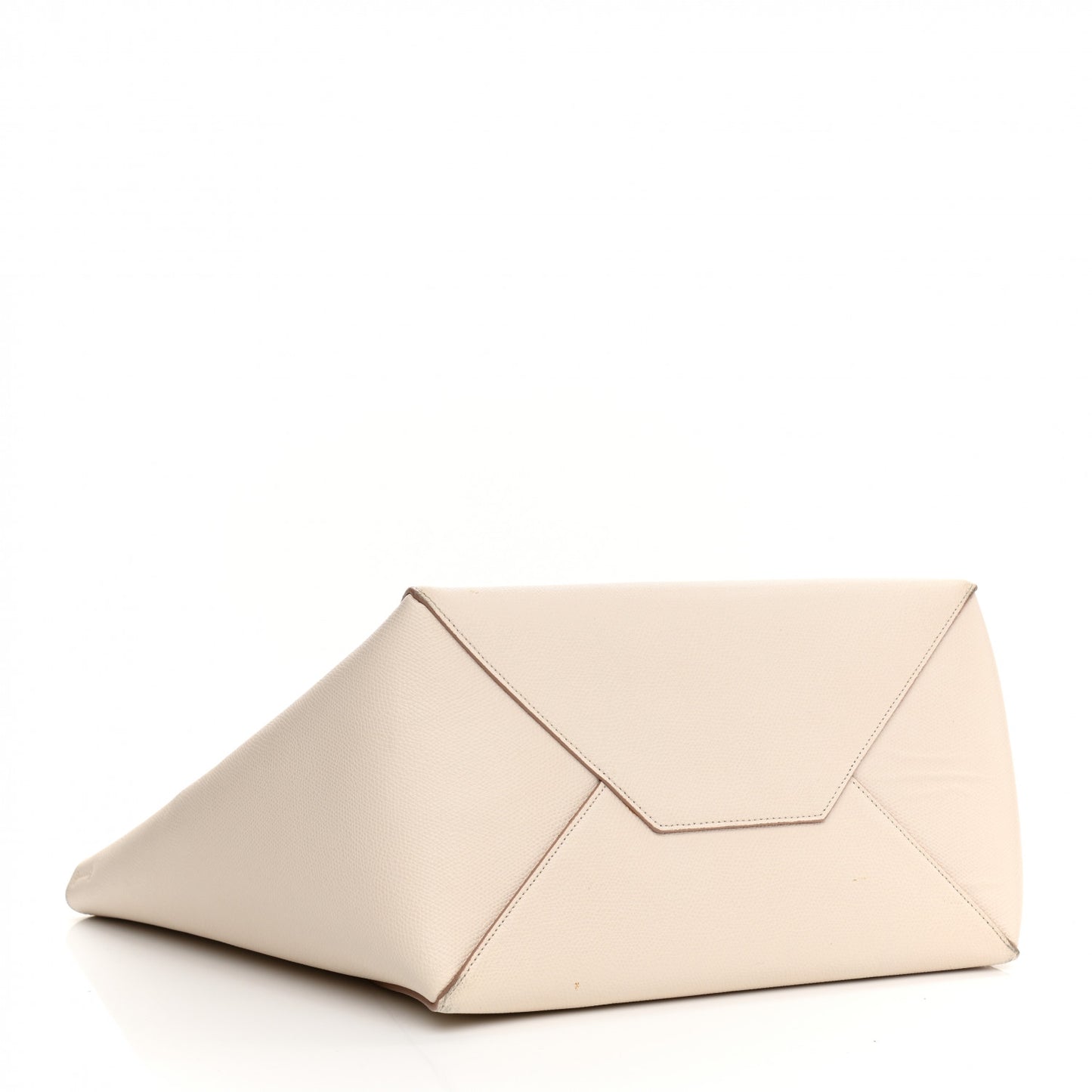 Grained Calfskin Medium Horizontal Cabas Phantom White