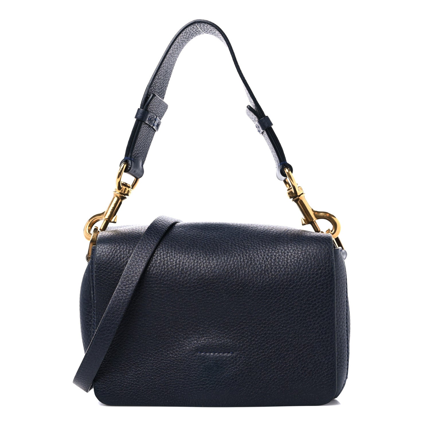 Lanvin Grained Calfskin Box Messenger Bag Navy 1 of 18