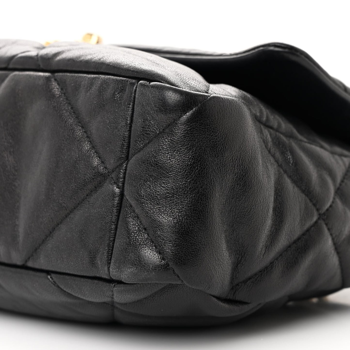 Goatskin Quilted Large Chanel 19 Flap Black