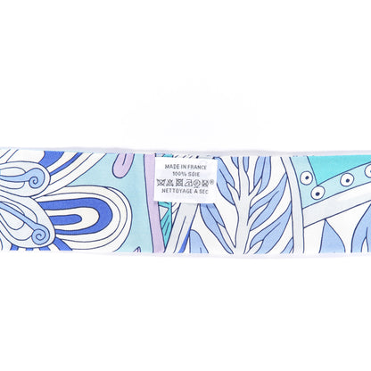 Hermes Silk Le Jardin de la Maharani Twilly Bleu Glacier Turquoise 4 of 6