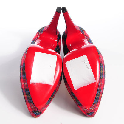 Christian Louboutin Fabric Tartan Print Lady Daf 160 Pumps 39 4 of 5