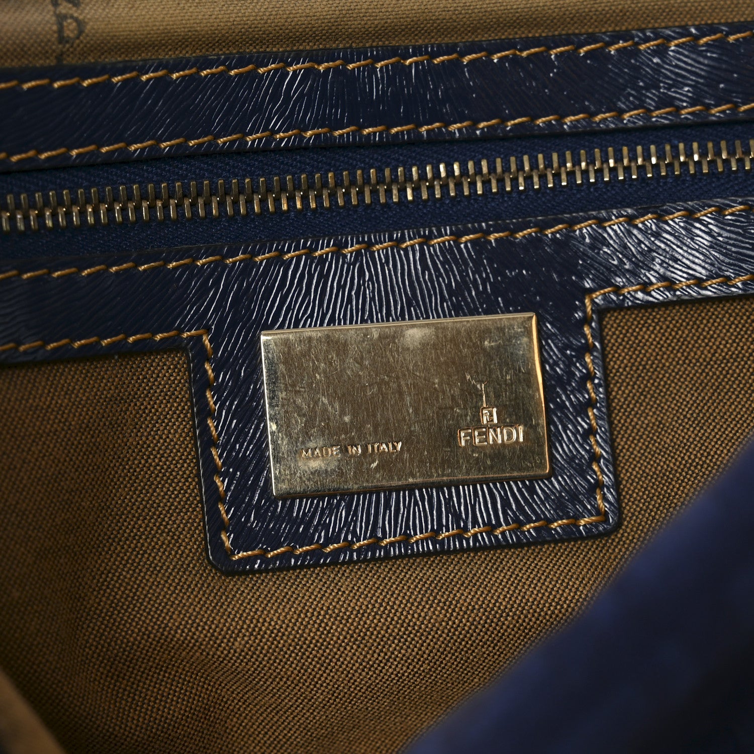Fendi Zucchino Baguette Blue 11 of 19