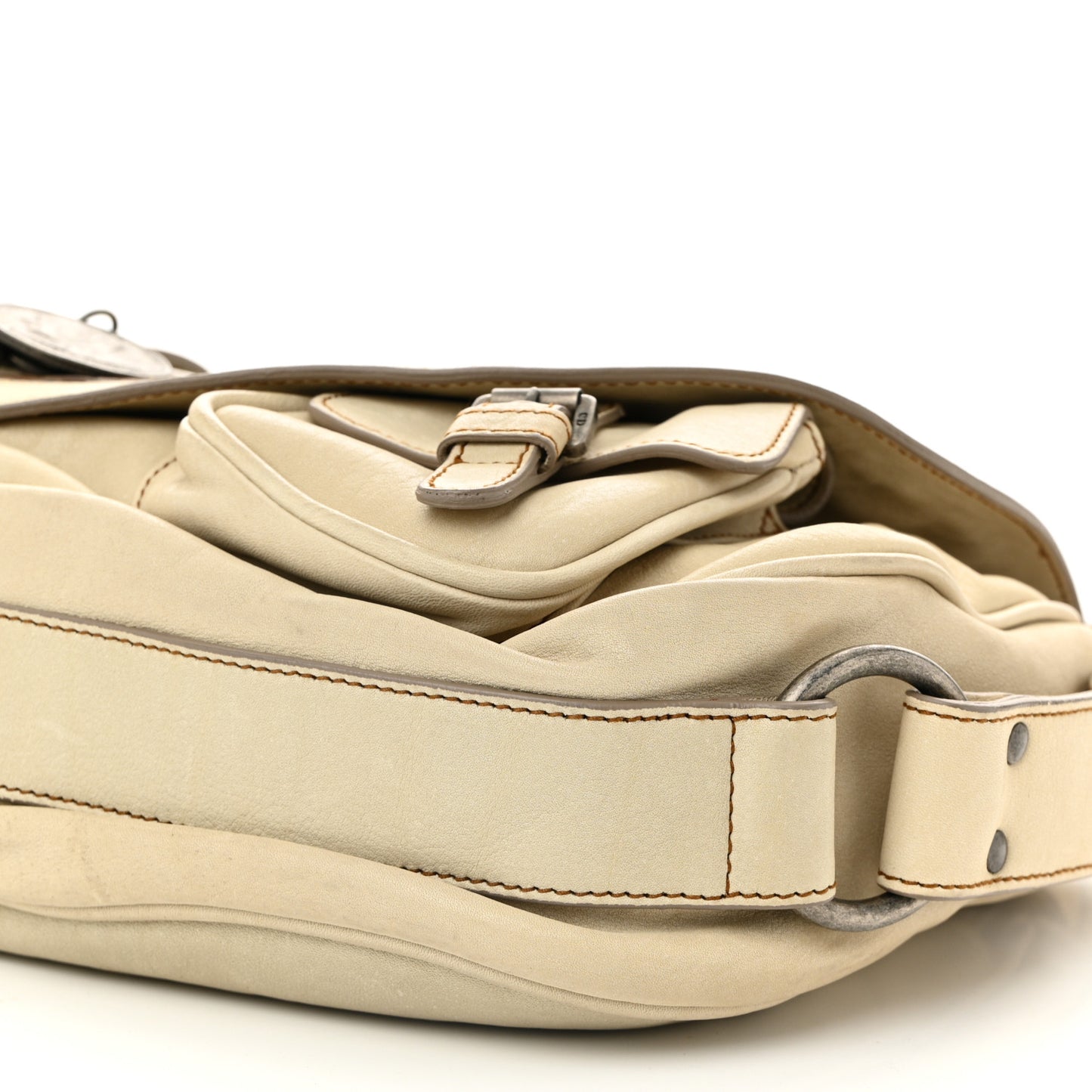 Calfskin Medium Gaucho Double Saddle Bag Ivory