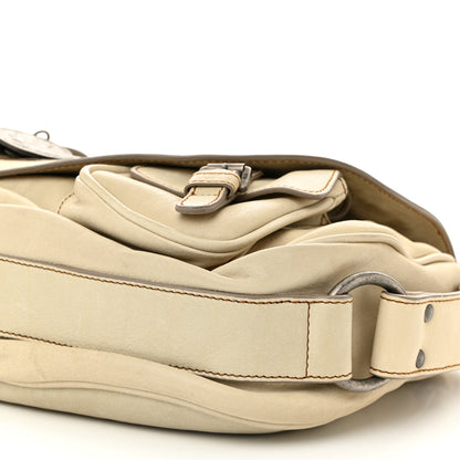 Christian Dior Calfskin Medium Gaucho Double Saddle Bag Ivory 10 of 11