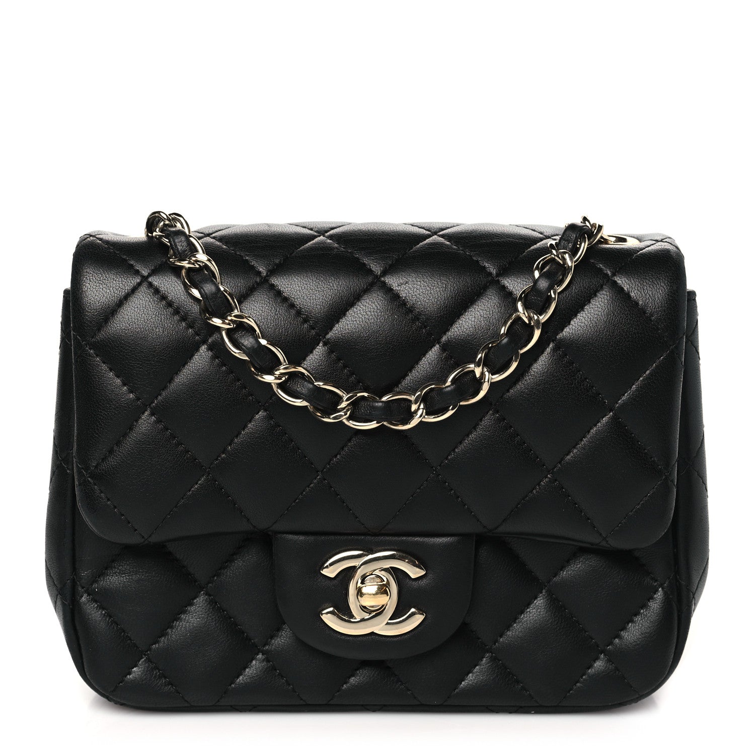 Chanel Lambskin Quilted Mini Square Flap Black 1 of 11