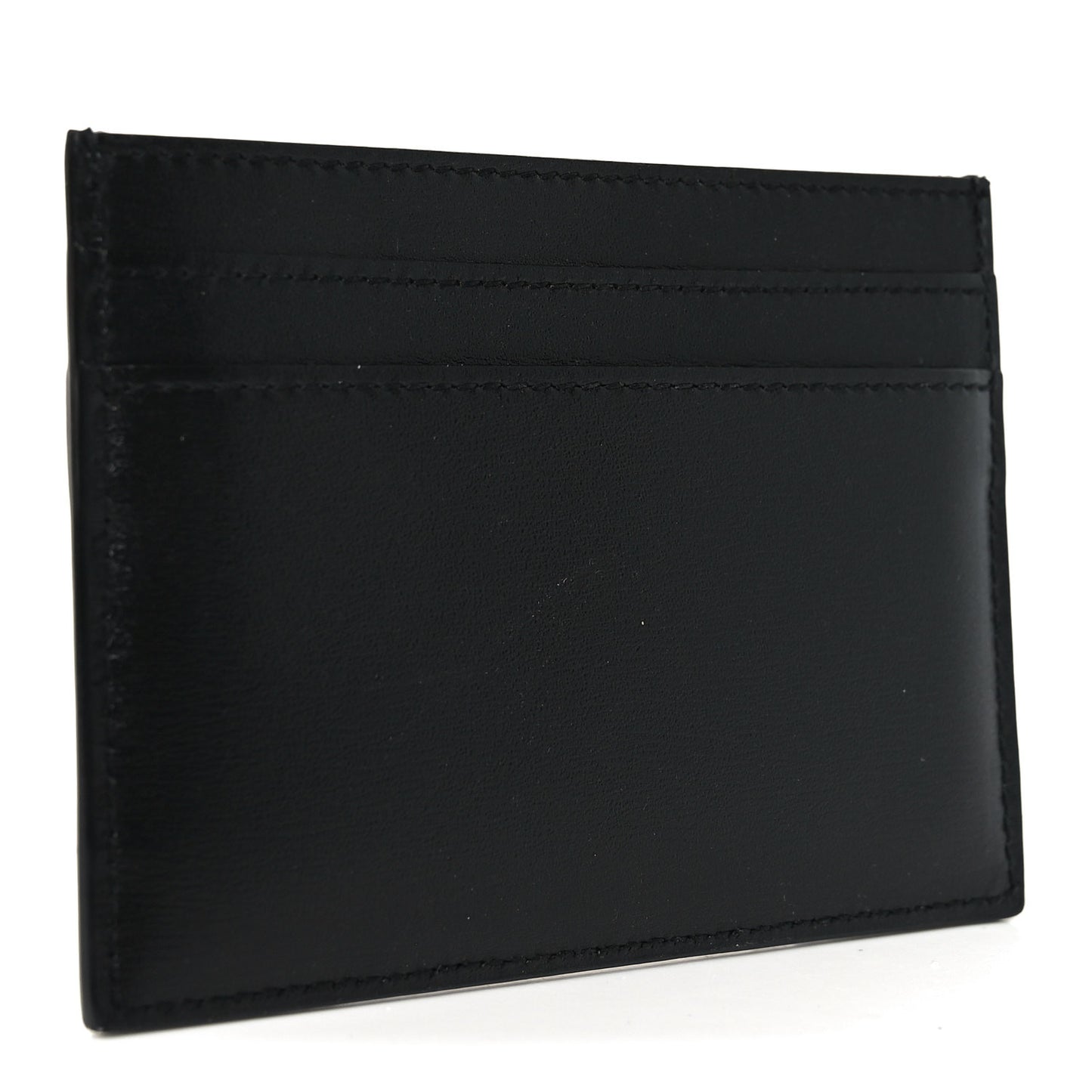 Calfskin Tiny Cassandre Credit Card Case Black