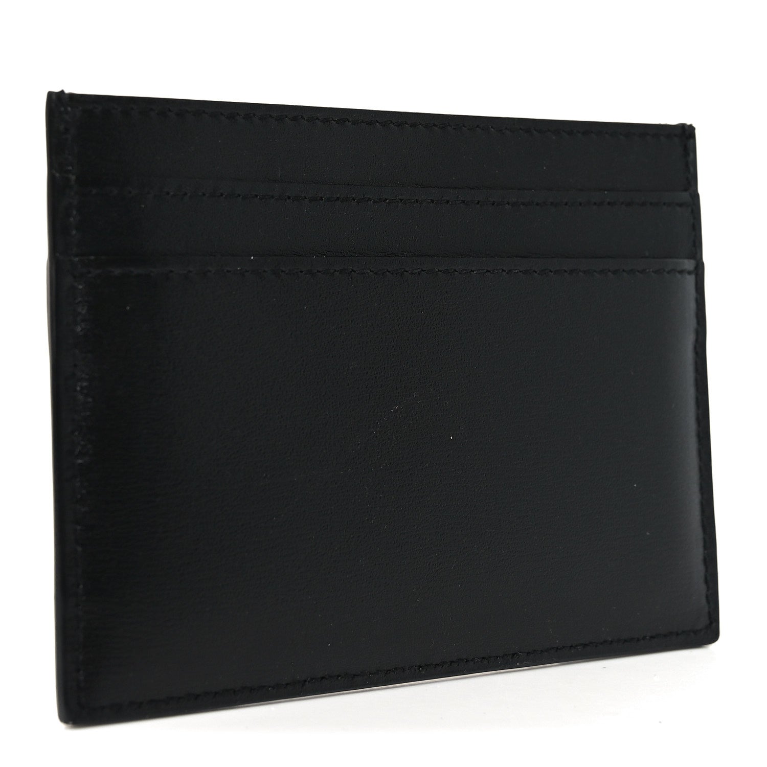 Saint Laurent Calfskin Tiny Cassandre Credit Card Case Black 3 of 8