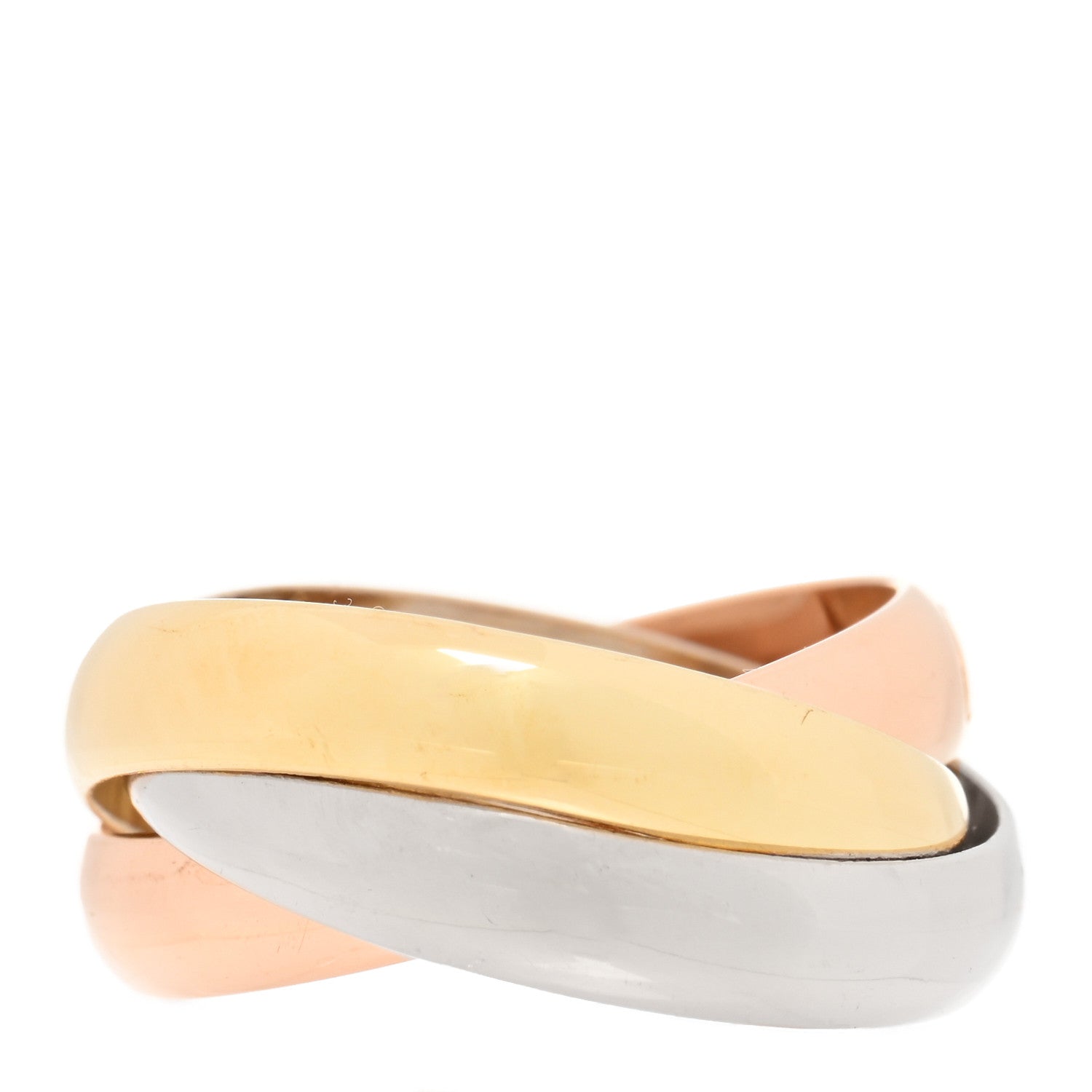 Cartier 18K Pink Yellow White Gold Classic Trinity Ring 47 4 3 of 5
