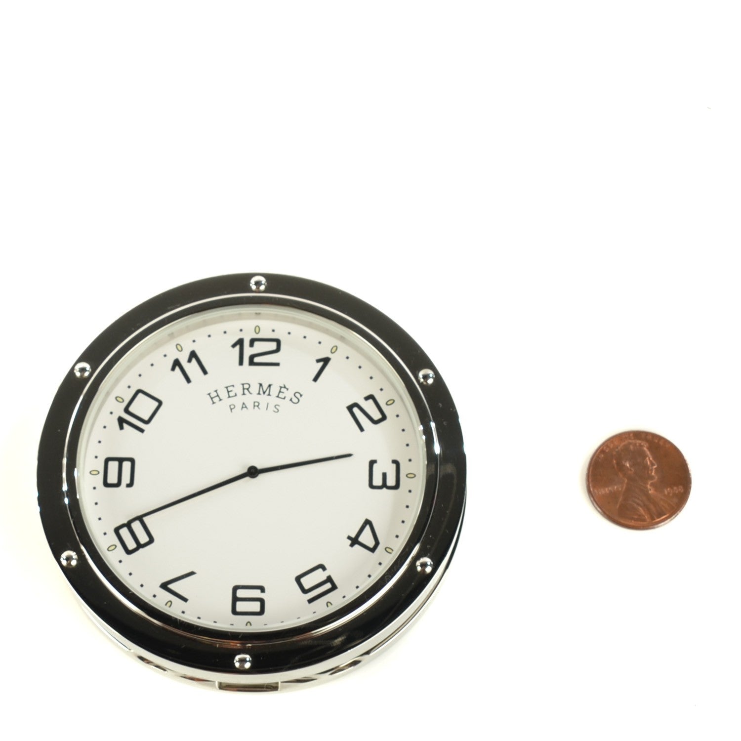 Hermes Stainless Steel 48mm Clipper Travel Clock 2 of 9