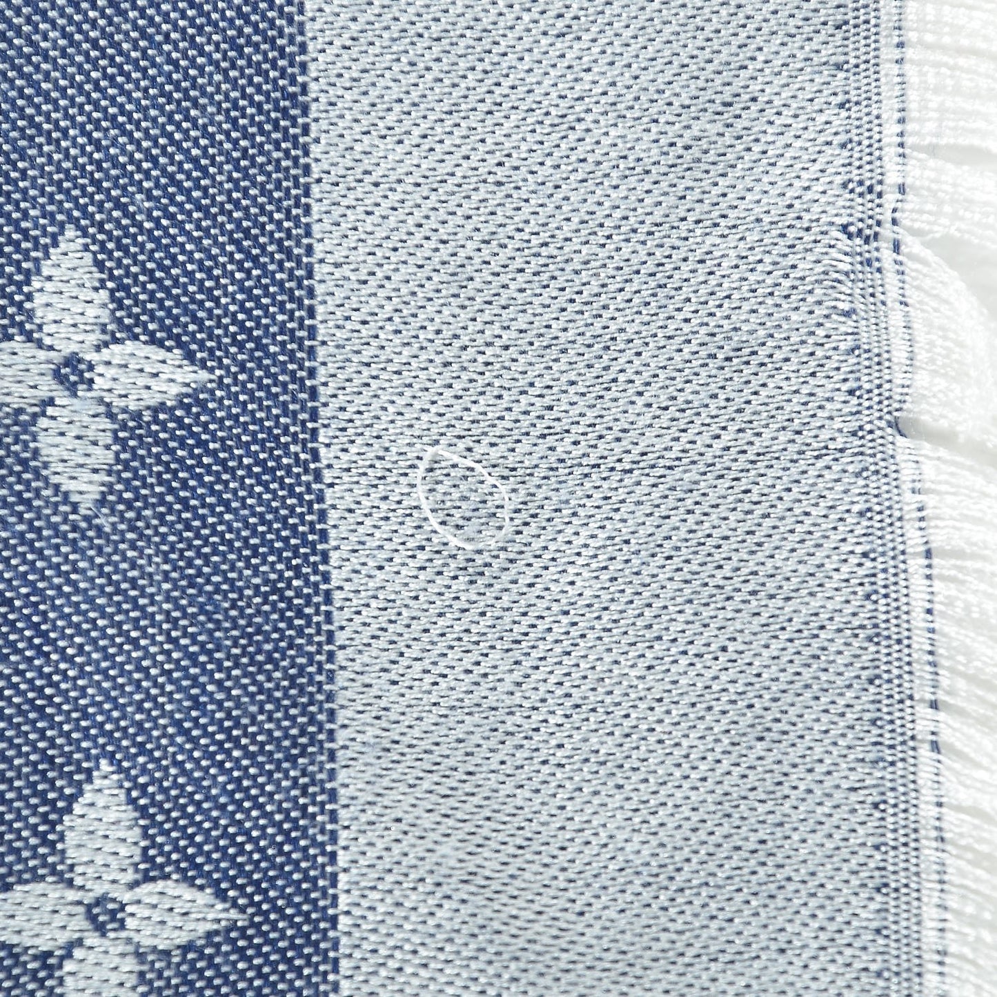Silk Wool Monogram Denim Shawl Blue