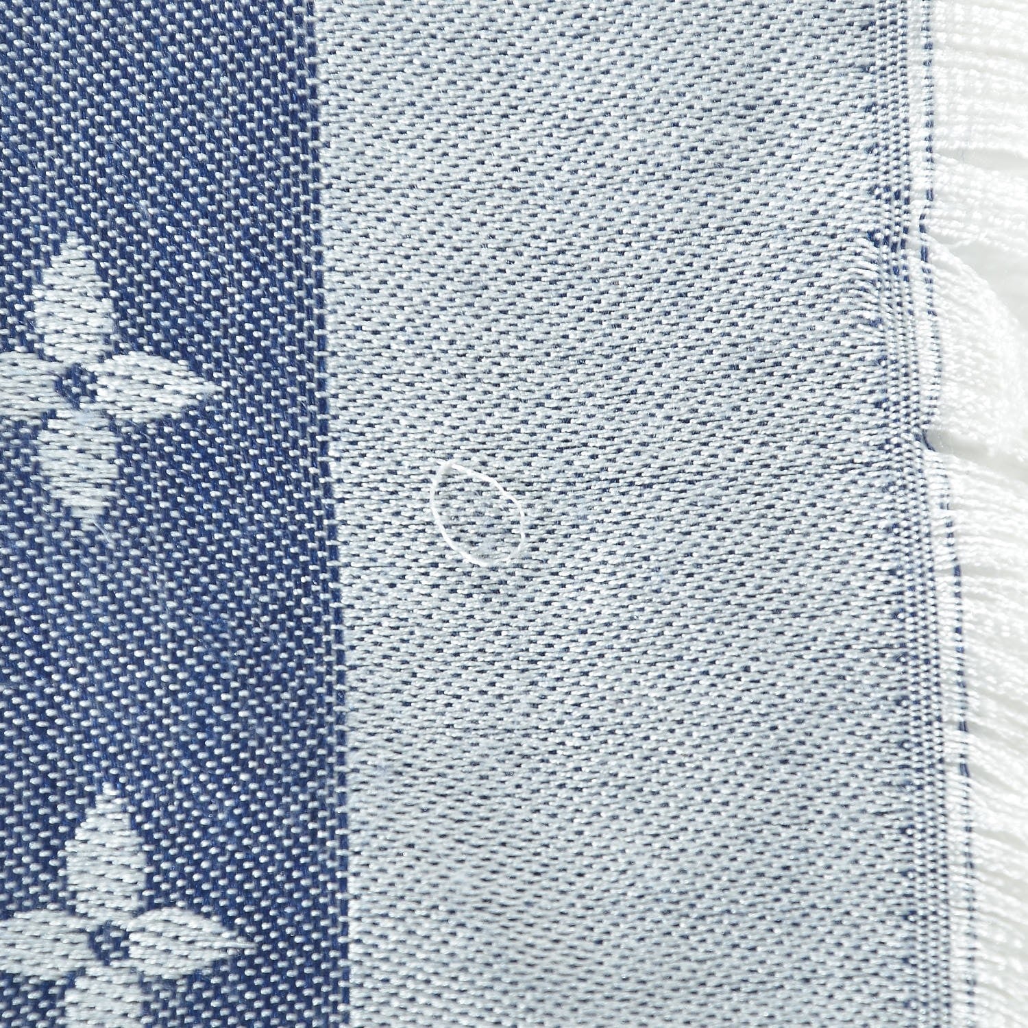 Louis Vuitton Silk Wool Monogram Denim Shawl Blue 4 of 5