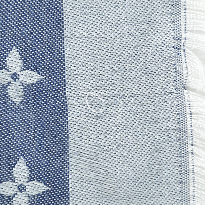 Louis Vuitton Silk Wool Monogram Denim Shawl Blue 4 of 5