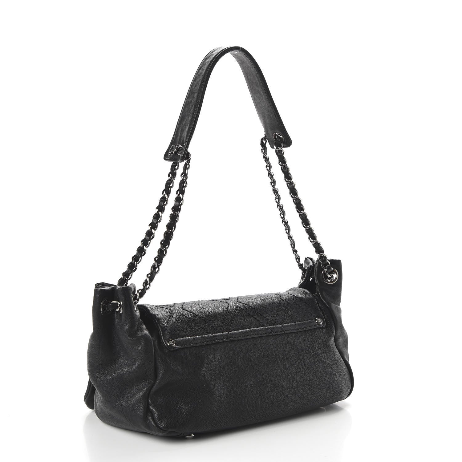 Chanel Calfskin Diamond Stitch Accordion Flap Black 3 of 10