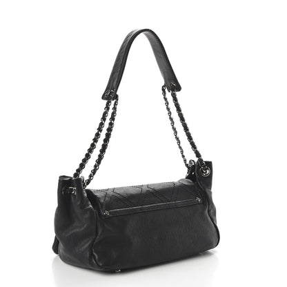 Chanel Calfskin Diamond Stitch Accordion Flap Black 3 of 10
