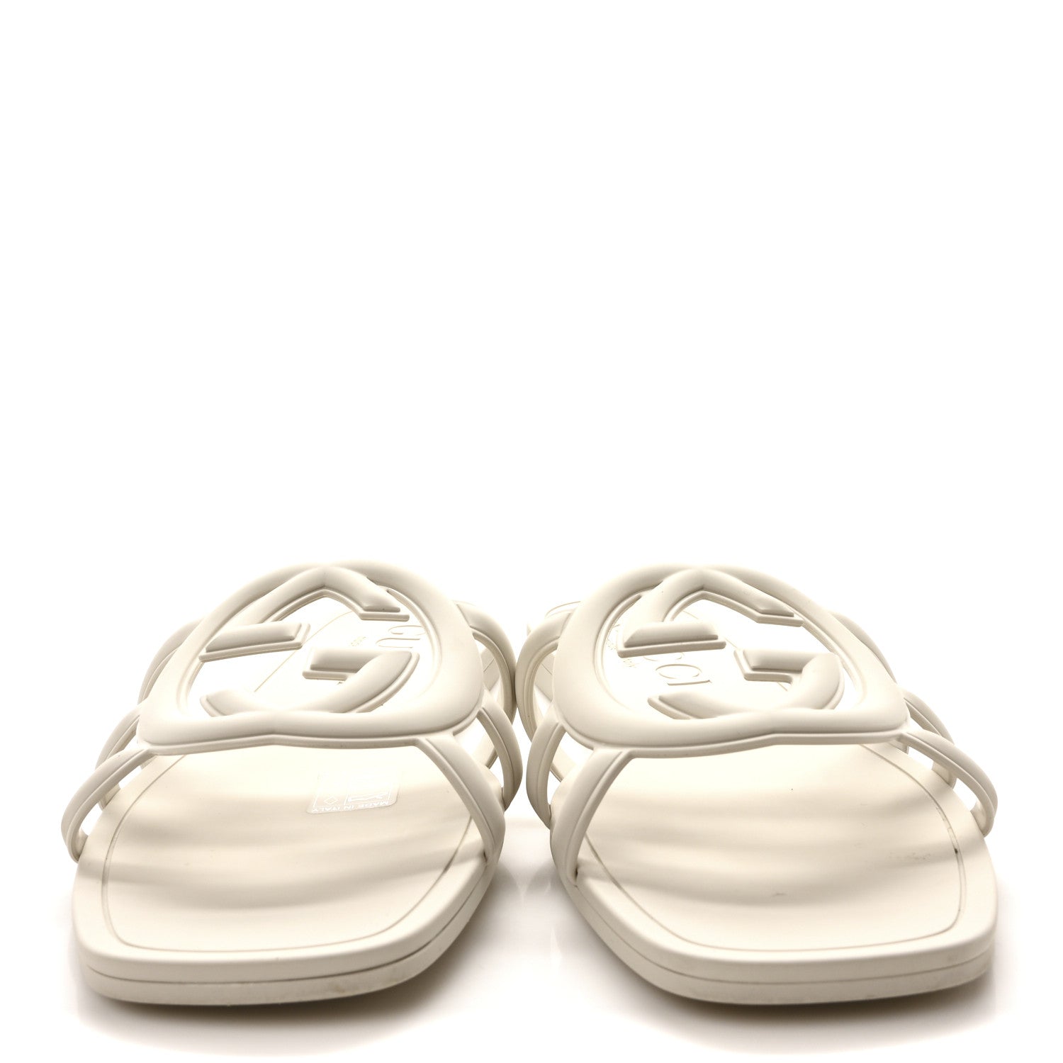 Gucci Rubber Interlocking G Womens Slide Sandals 39 Mystic White 3 of 9