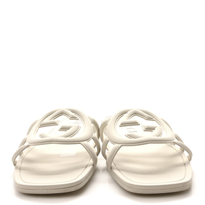 Gucci Rubber Interlocking G Womens Slide Sandals 39 Mystic White 3 of 9