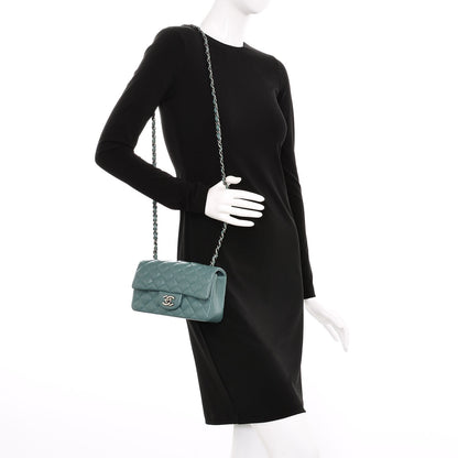 Chanel Caviar Quilted Mini Rectangular Flap Green 2 of 7