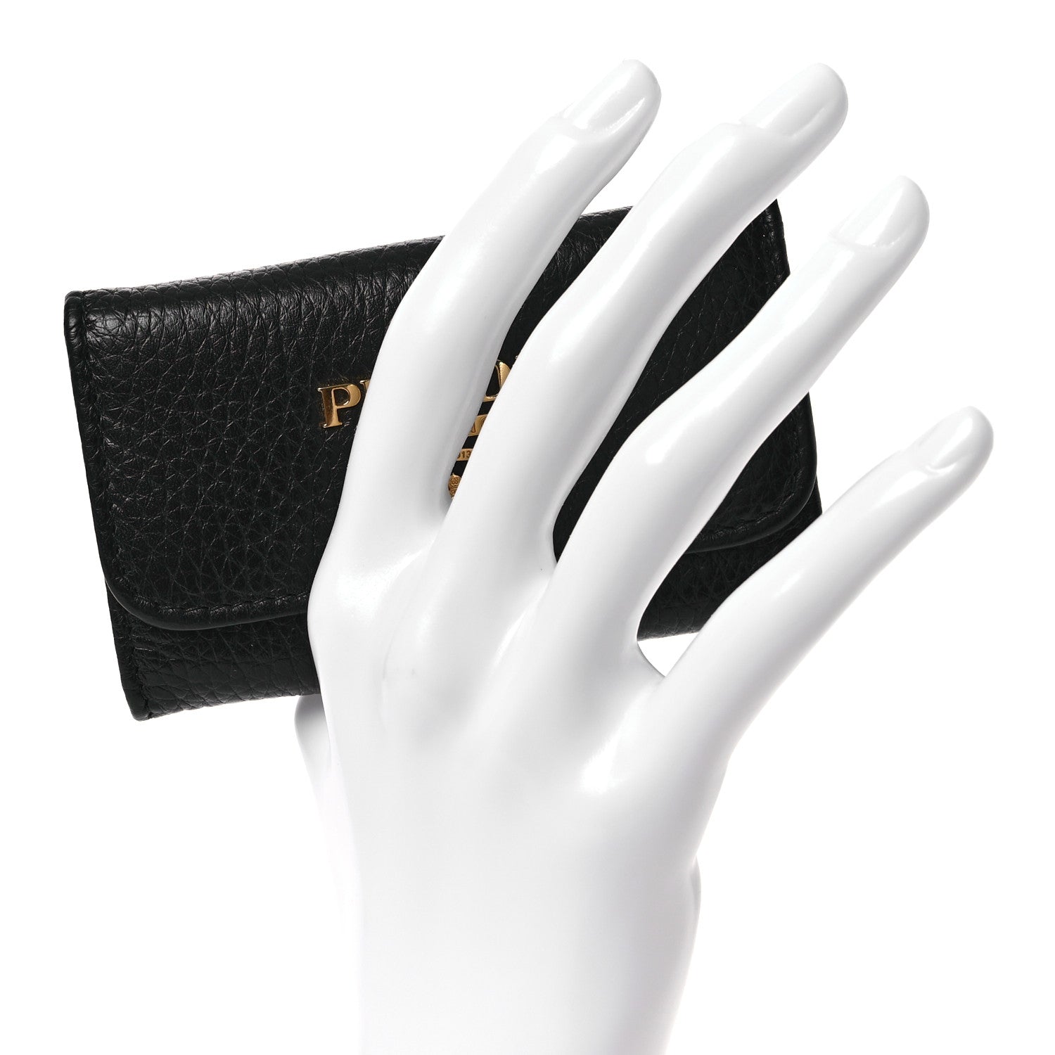 Prada Vitello Grain Move 6 Key Holder Black 2 of 9