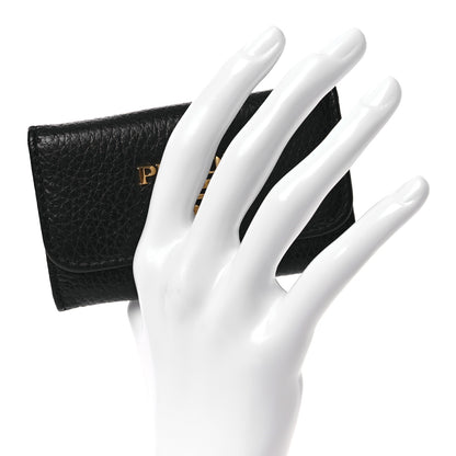 Prada Vitello Grain Move 6 Key Holder Black 2 of 9