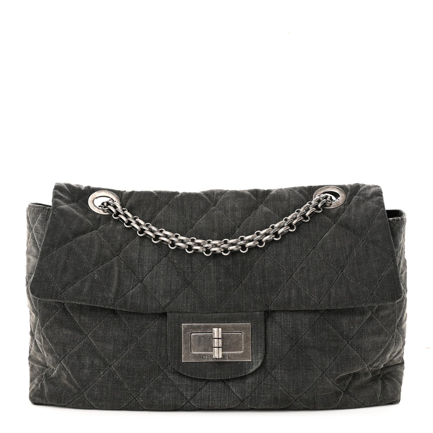 Denim Quilted XXL Reissue Flap Grey
