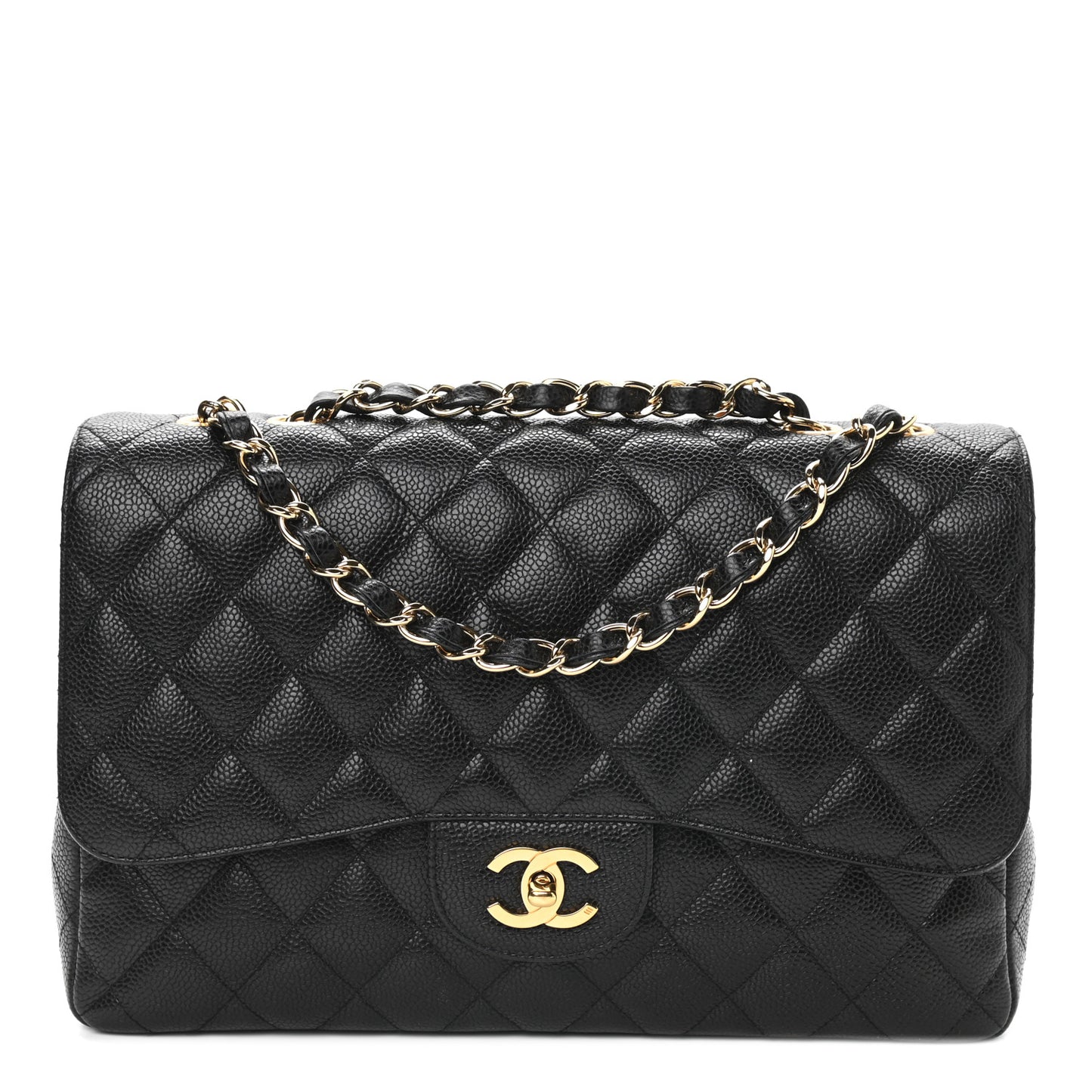 Caviar Quilted Jumbo Single Flap Black
