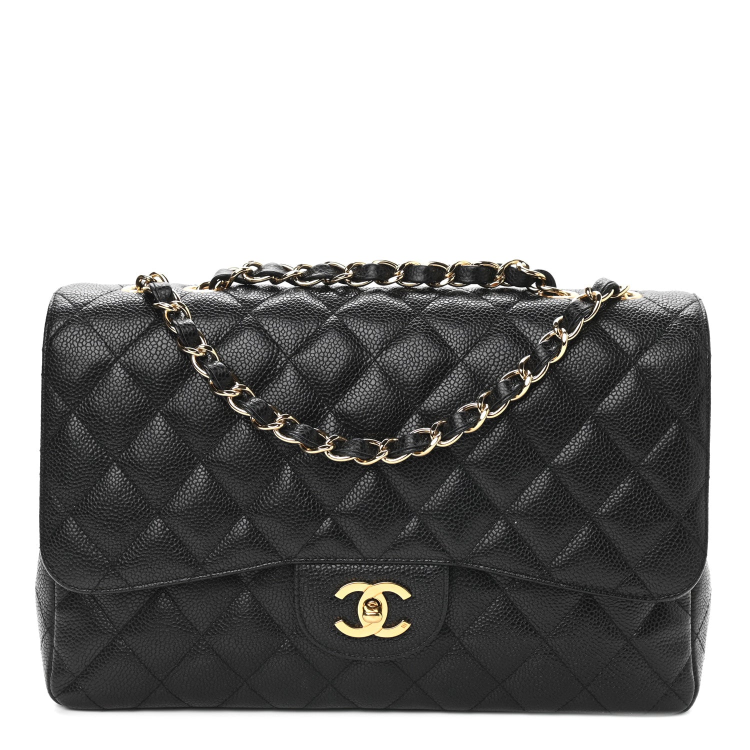 Chanel Caviar Quilted Jumbo Single Flap Black 1 of 9