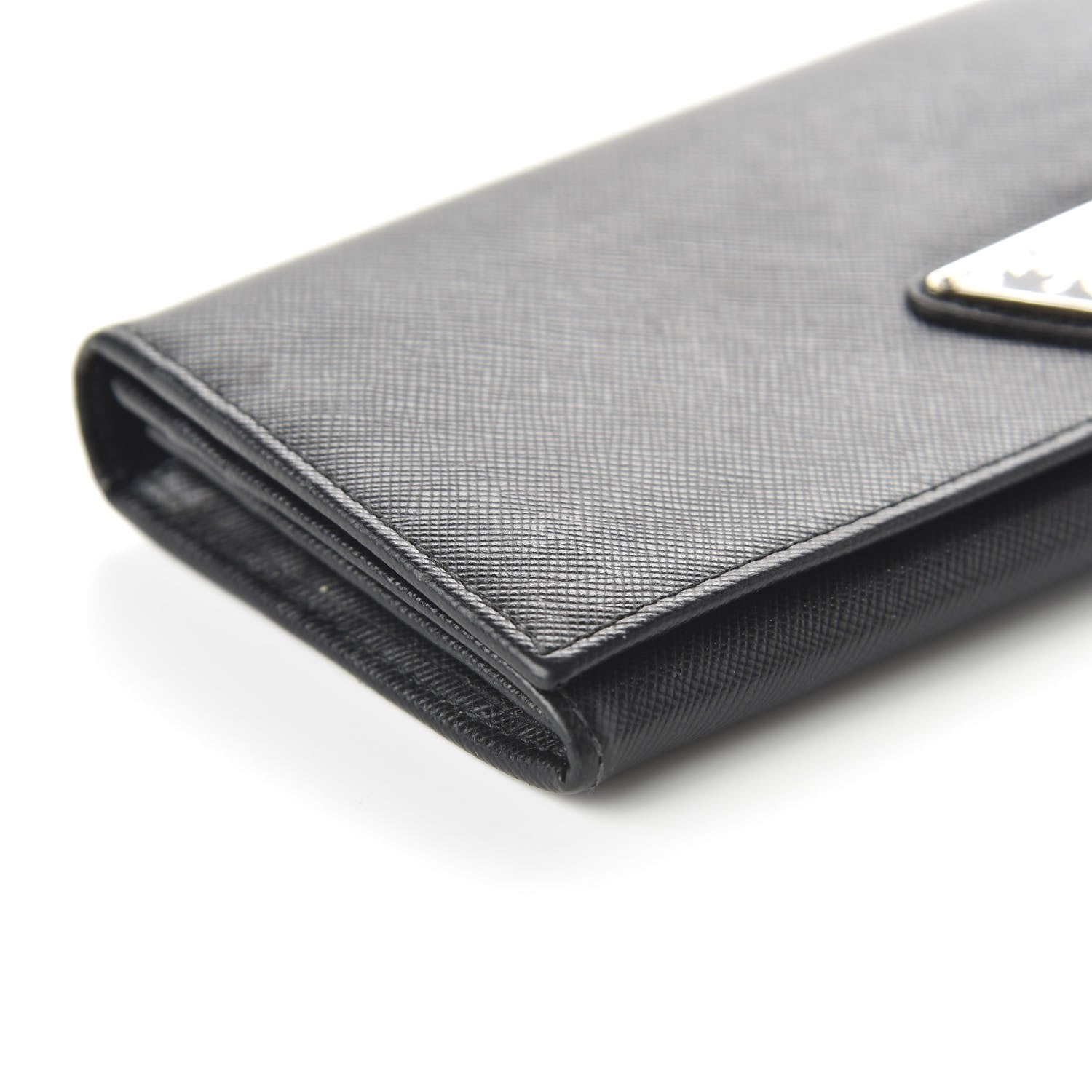 Prada Saffiano Continental Flap Wallet Black 6 of 9
