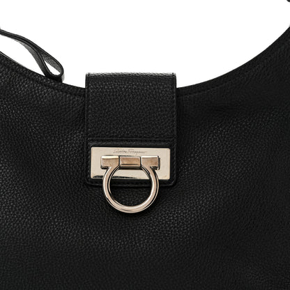 Salvatore Ferragamo Calfskin Fanisa Gancini Hobo Black 7 of 10