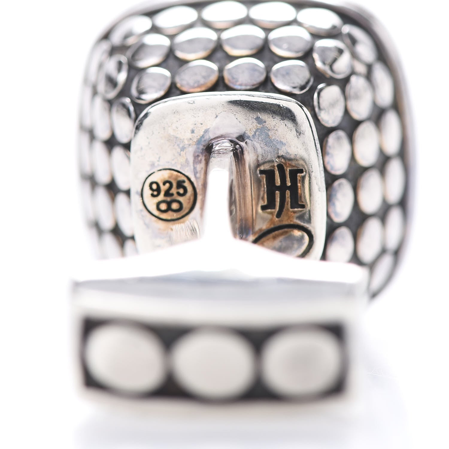 John Hardy Sterling Silver Black Mother of Pearl Square Cufflinks 3 of 4