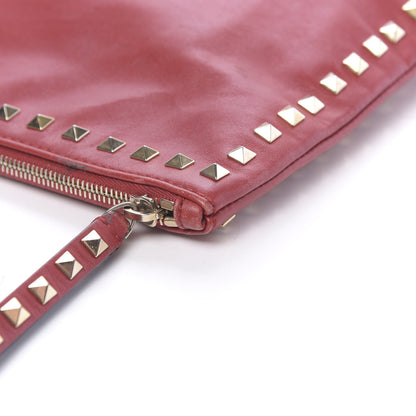 Valentino Garavani Vitello Large Rockstud Zip Wristlet Pouch Rosso Valentino 10 of 15