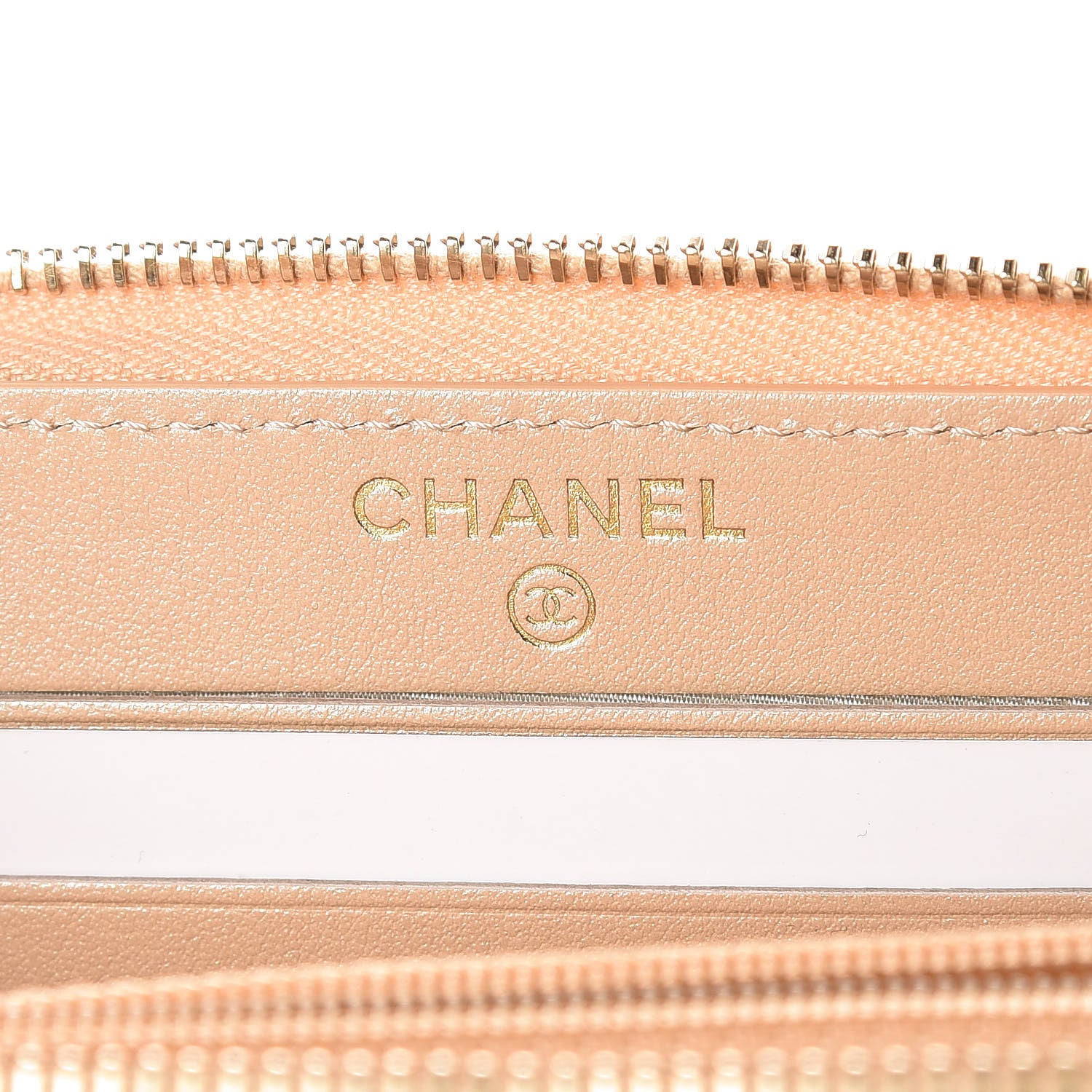 Chanel Iridescent Caviar Quilted Medium Zip Around Wallet Beige 6 of 9