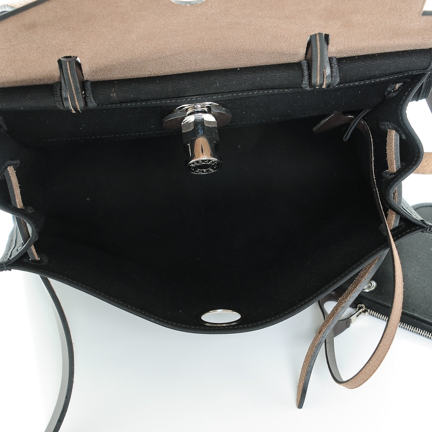 Hermes Military Toile Vache Hunter Herbag Zip PM 31 Black 6 of 8