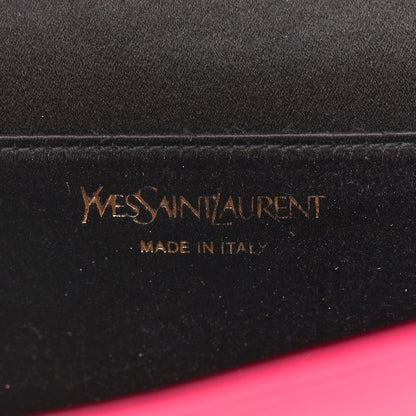 Saint Laurent Calfskin Monogram Large Belle De Jour Clutch Lipstick Fuchsia 6 of 8