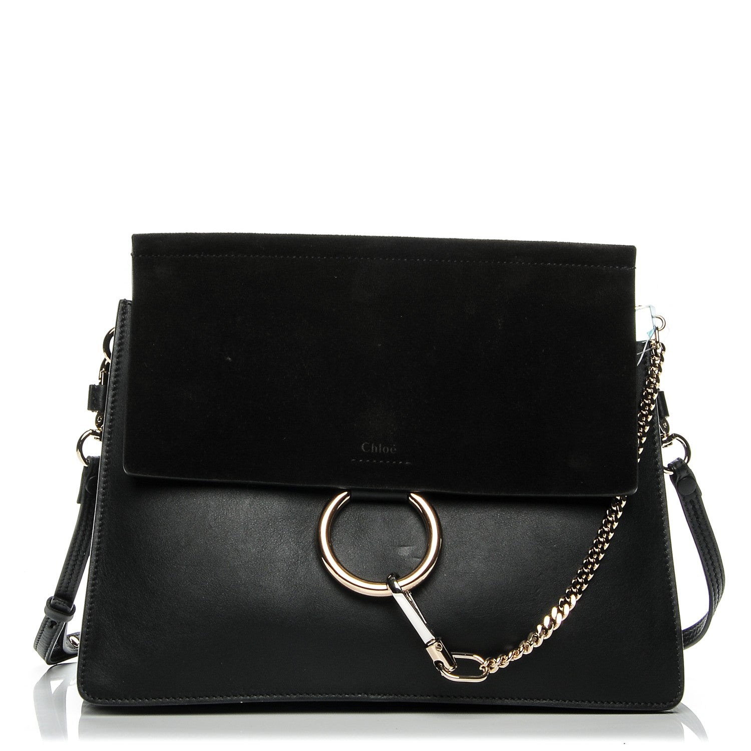 Chloe Suede Calfskin Medium Faye Shoulder Bag Black 1 of 6