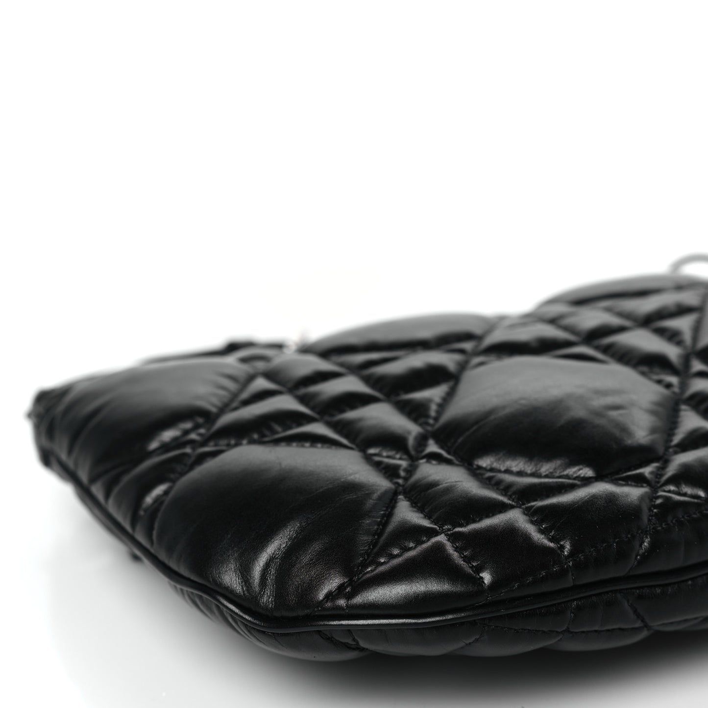 Calfskin Macrocannage Mini Dior Caro Tulip Bag Black