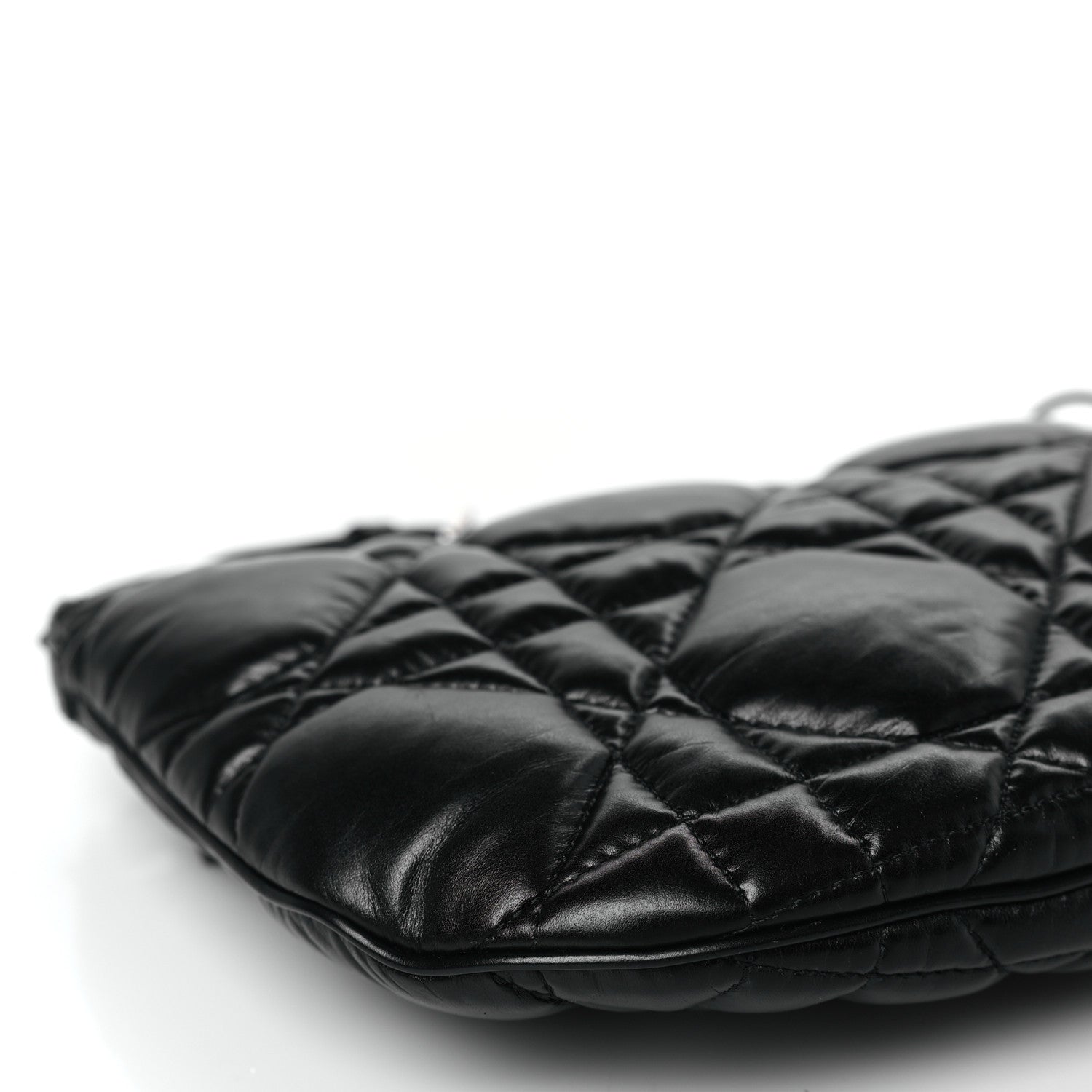 Christian Dior Calfskin Macrocannage Mini Dior Caro Tulip Bag Black 8 of 9