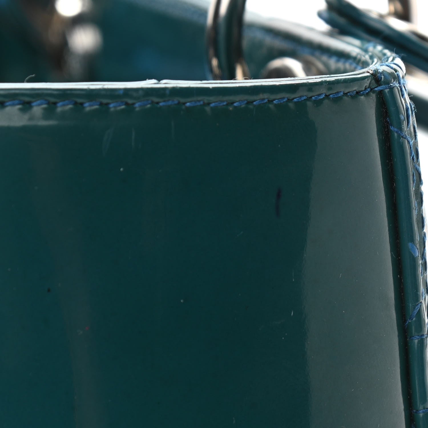 Christian Dior Patent Cannage Medium Lady Dior Blue 13 of 13