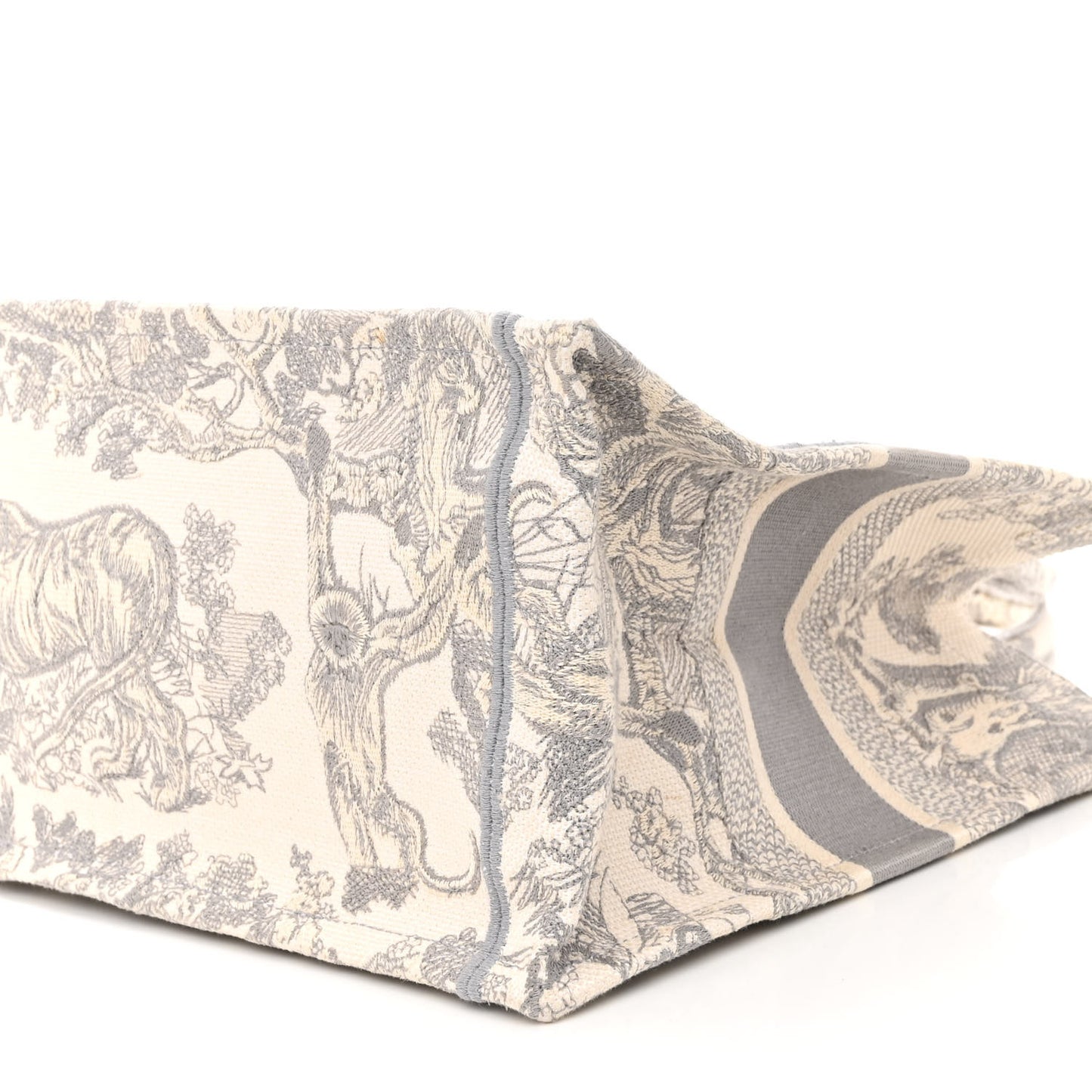 Canvas Embroidered Medium Dioriviera Toile De Jouy Book Tote Gray
