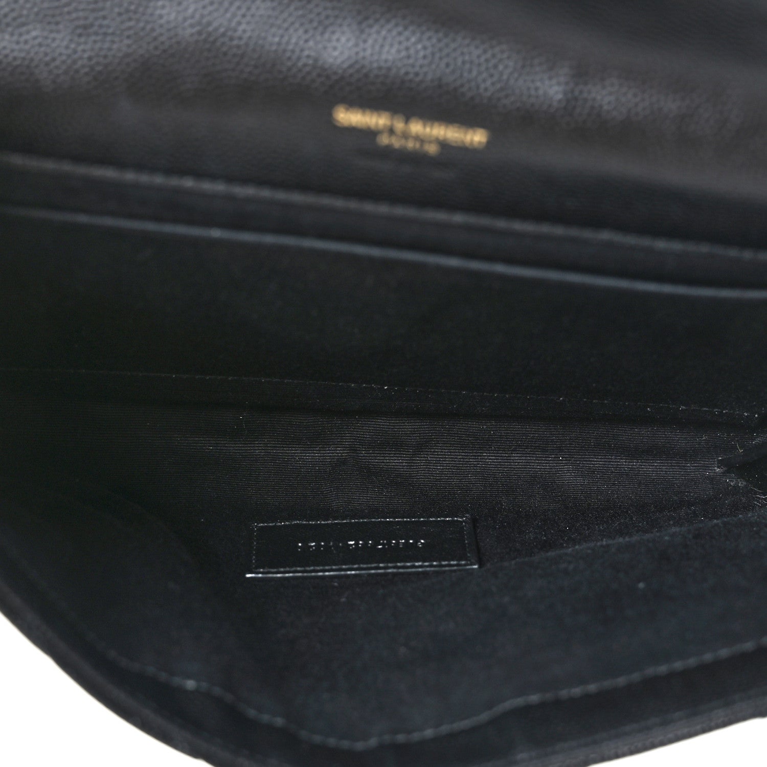 Saint Laurent Grain De Poudre Matelasse Chevron Monogram Envelope Clutch Black 5 of 9