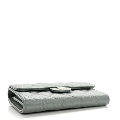 Chanel Caviar Quilted Medium Flap Wallet Light Green 4 of 7