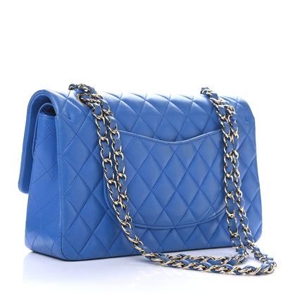 Chanel Lambskin Quilted Medium Double Flap Blue 3 of 9
